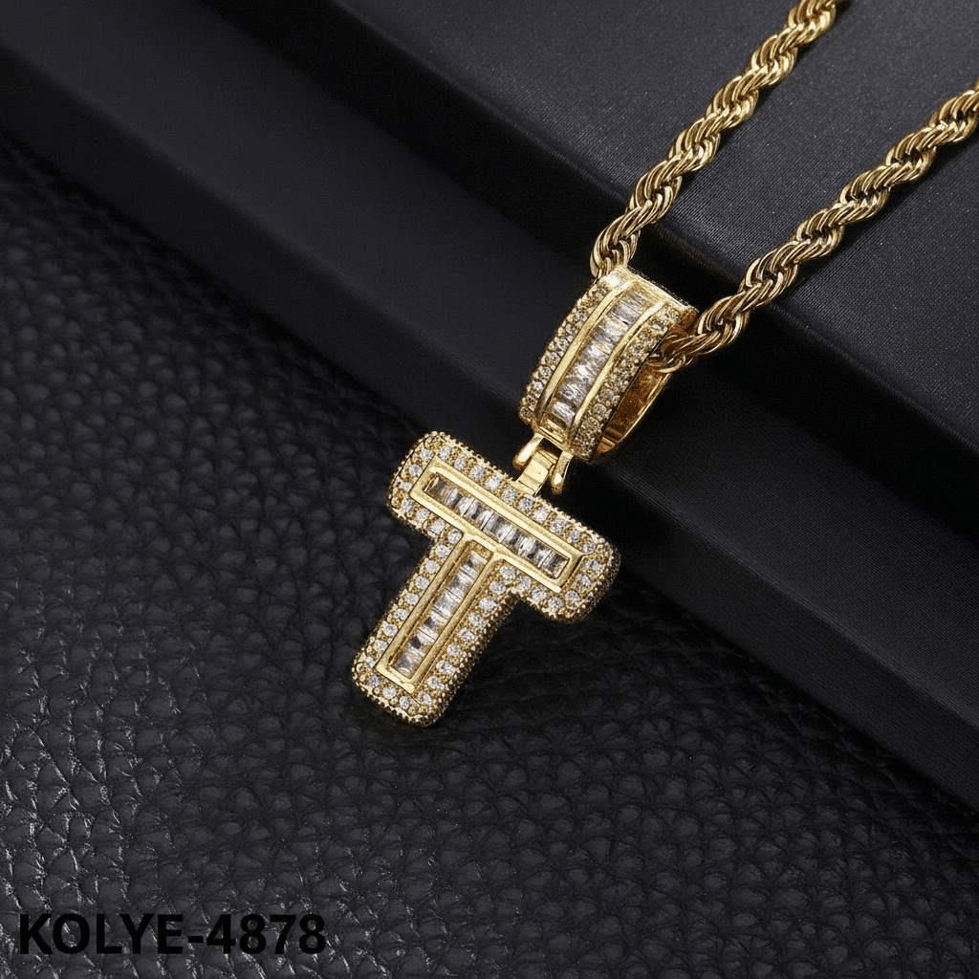 Çelik Harf Kolye (T) 60cm // KOLYE-4878.KOLYE-4878