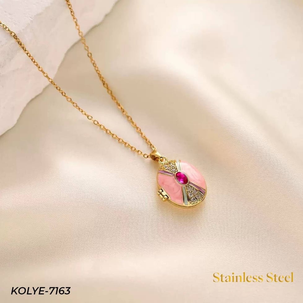 Çelik Kapaklı Kolye 45cm // KOLYE-7163KOLYE-7163