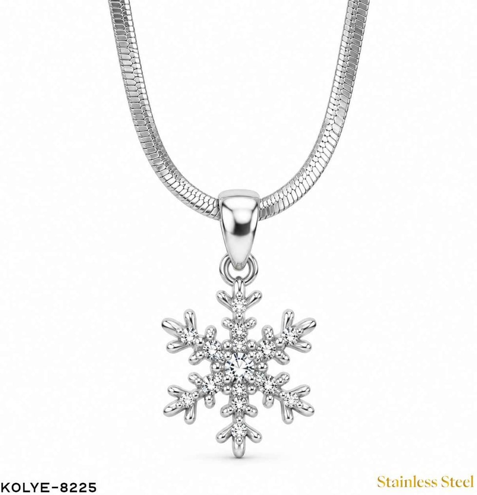 Çelik Kar Tanesi Kolye 45CM //KOLYE-8225KOLYE-8225