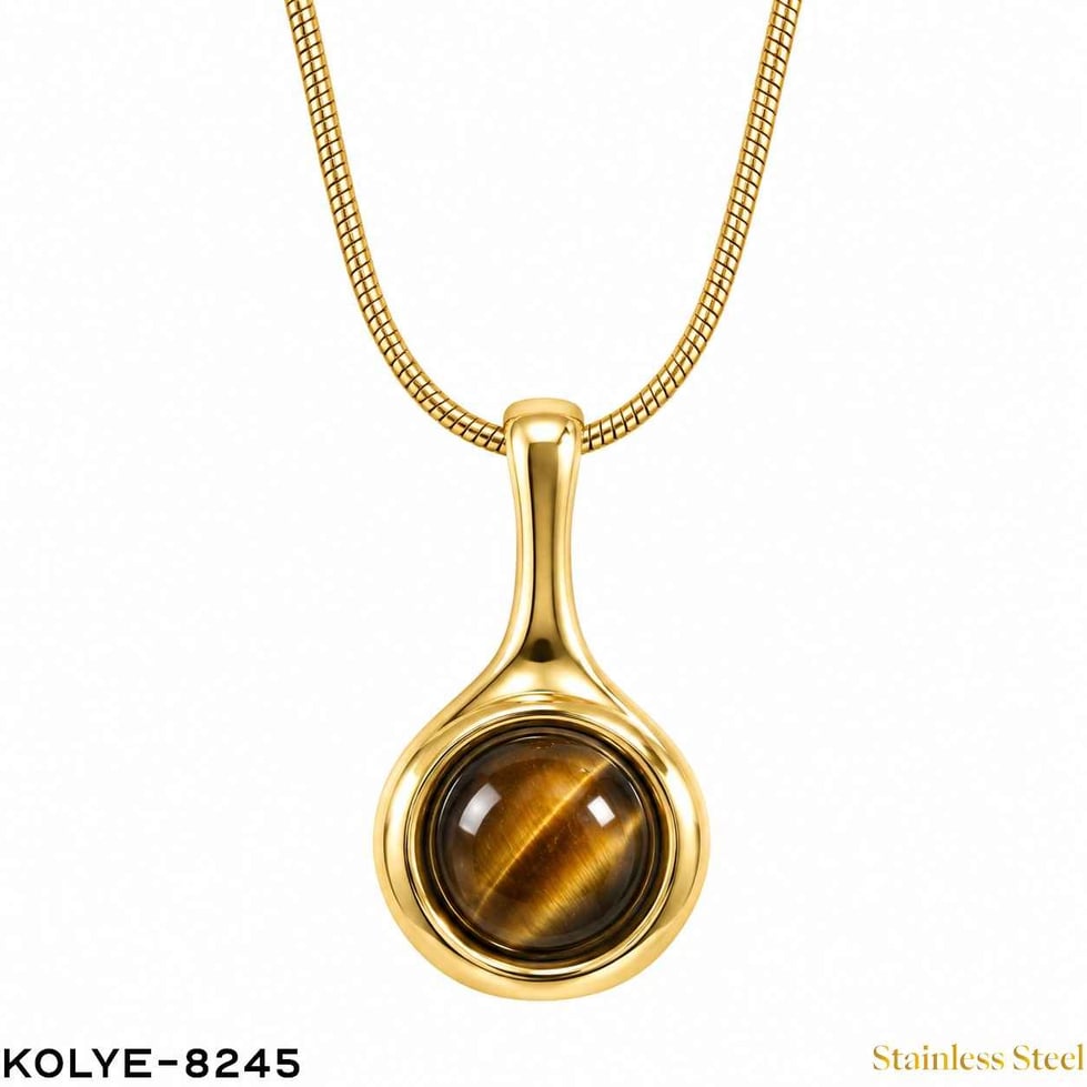 Çelik Taşlı Kolye 45CM //KOLYE-8245KOLYE-8245