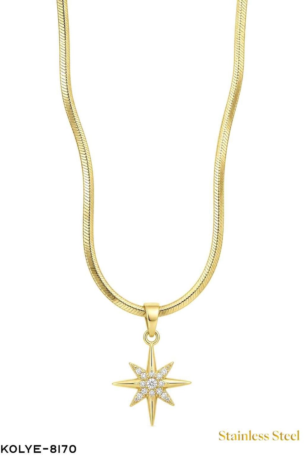 Çelik Yıldız Kolye 45CM //KOLYE-8170KOLYE-8170