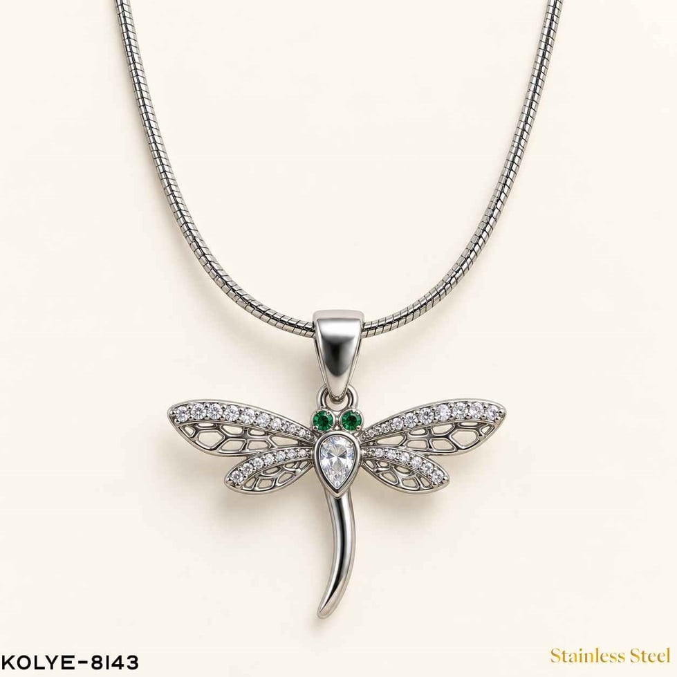 Çelik Yusufçuk Kolye 45CM //KOLYE-8142KOLYE-8143