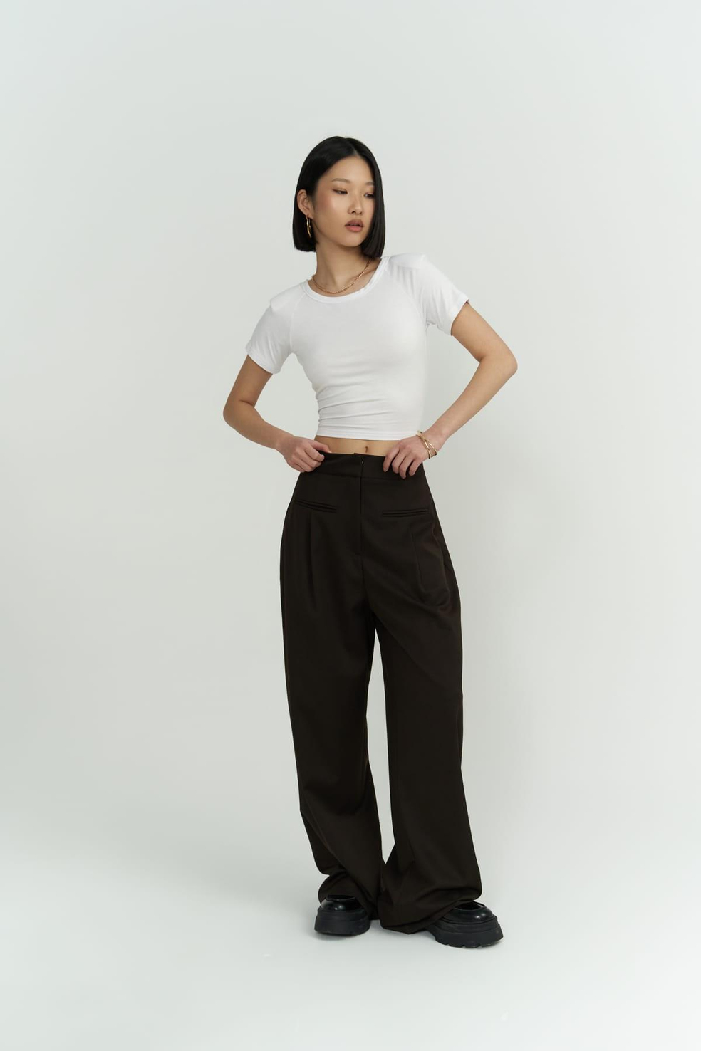 Werner Dark Brown Palazzo Pants